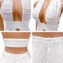 Women New Design Halter Irregular Sleeveless Tank Top Texture Fold Backless Outfits Shorts Two Piece Set Party Clubwear