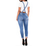 Women Strap Denim Jumpsuit Ladies Slim Fit Jeans Rompers Vintage Tide Casual Ripped Pocket Suspenders Overall