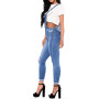 Women Strap Denim Jumpsuit Ladies Slim Fit Jeans Rompers Vintage Tide Casual Ripped Pocket Suspenders Overall