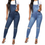 Women's Denim Overalls Sexy Casual Pocket Pencil Pants Elegant Jeans Jumpsuit