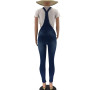 Women's Denim Overalls Sexy Casual Pocket Pencil Pants Elegant Jeans Jumpsuit