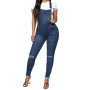 Women's Denim Overalls Sexy Casual Pocket Pencil Pants Elegant Jeans Jumpsuit