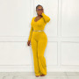Women Casual Fashion Solid Sexy Flared Pants Skinny V-neck Sexy Long Sleeves Jumpsuit Playsuit Rompers