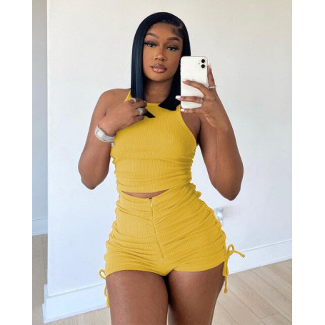 Women 2 piece set sexy outfit shorts sleeveless tops