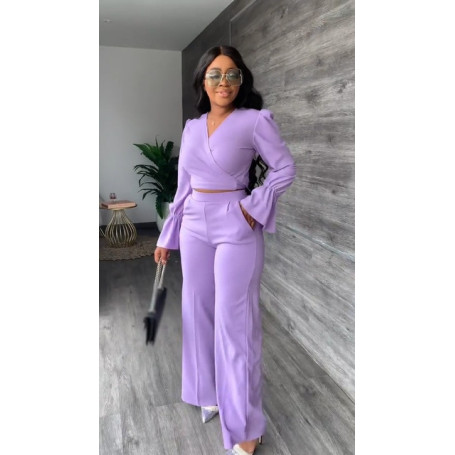 Women 2 piece set fall outfits Clothe Long Sleeve Wide Leg Pants