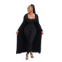 Women two piece set clothes Outfits pants long sleeve coat