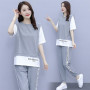 Women Printed 2 Piece Sets Casual Short Sleeve Tops + Sweatpants Set Breathable Joggers Sweat Suits