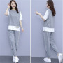 Women Printed 2 Piece Sets Casual Short Sleeve Tops + Sweatpants Set Breathable Joggers Sweat Suits