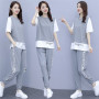 Women Printed 2 Piece Sets Casual Short Sleeve Tops + Sweatpants Set Breathable Joggers Sweat Suits