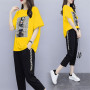 Black White Tracksuits 2 Piece Set Women Pant Suits and Top Outfit Sportswear Fitness Co-ord Set Plus Size 2022 Summer Clothing