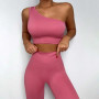 Women Fitness Seamless Yoga Set High Waist Two Piece Workout Sport Set Outfit Sportswear Gym Clothing