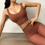 2PCS Women Yoga Set Gym Clothes Seamless Crop Top Bra Two Piece Set Workout Fitness Leggings Outfit Sports Suits