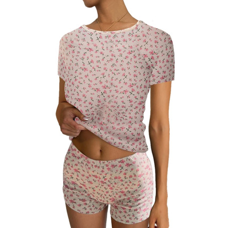 2023 Clothes  Set Fairycore Grunge Aesthetic Women Snowflake Print Long Sleeve Crop Top+ Shorts Outfit Streetwear