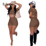 Echoine 2022 Sexy Backless Short Sleeve Square Collar Crop Top Solid Two Piece Elastic Bodycon Shorts Summer Casual Street Sets