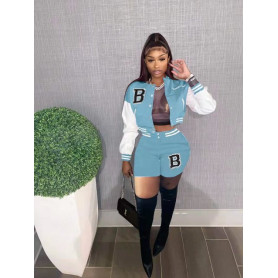 CM.YAYA Streetwear Baseball Sport Women's Set Patchwork Jacket and Shorts Suit Tracksuit Two Piece Set Fitness Outfits Sweatsuit CM.YAYA Streetwear Baseball Sport Women's Set Patchwork Jacket and Shorts Suit Tracksuit Two Piece Set Fitness Outfits Sweatsuit