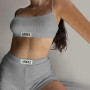 hirigin Women Tracksuit Gothic Angel Letter Embroidery Streetwear Gyms Two Piece Set Mini Crop Top Camisole Sporty Biker Shorts