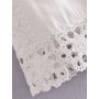 Boho Vintage Openwork Crochet Detail Cotton White Shorts Sets Shirt Tops And High Waist Shorts Two Piece Set Women Clothing 2022