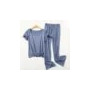 Summer 2 Piece Pajamas Set Women T shirts Pants