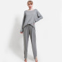 Autumn Women Home Wear Ladies Long Sleeve Pajama Set Loose Home Suits 2 Pieces Sets T shirt Pants Female Fashion Sleepwear WF254