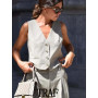 Woman 2 Pieces Sets Fashion Single Breasted Sleeveless Suit Vest Tops + Wide Leg Long Pants Causal Commute Sets