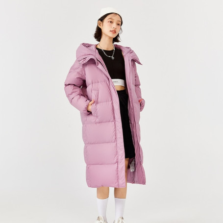 SEMIR Down Jacket Women Long Hooded Warmth Winter New Loose Jacket Thick Black Waterproof Winter Clothes