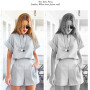 summer Autumn Women two piece set Casual Polyester tops + short Soild Female Office plus size Suit Set Short Sleeve Sets