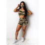 Women's Camouflage Hooded Top And Shorts Suit 2 Sportswear