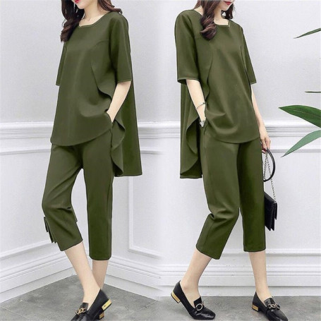 Spring 5xl 2 Piece Set Women Casual tops+pants Female Costume Tracksuit Woman Suit