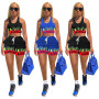 Deep V Neck Sleeveless Vet And Hot Short 2 Pieces Sexy Tight Club Party Lady Fashion Tracksuits