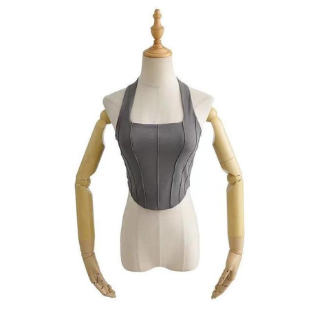 Short Halter Camisole Women White Tops High Street  Summer New Fashion Sexy Hot Girl Slim Suspender Tops Female Camisole