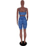 Strap Summer Print Outfits Women Sexy 2 Pieces Crop Top And Shorts Sexy Fashion High Streetwear Outfits