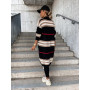 Winter High-end Striped Patchwork Sweet Young Wool Casual Office Lady Full Sleeve Open Stitch Women Nature X-Long Outwears
