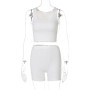 Temperament Commute Hot Sale Women's New Spring Fashion Short Vest Top Slim Shorts Sports Suit Wholesale