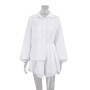 Ruffle Shorts Sets Two Pieces Women Lantern Sleeve White Tops Elastic Waist Shorts Woman Summer Suit Outfits