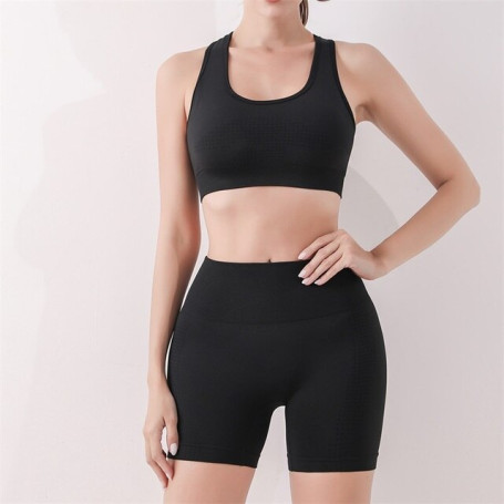 MISTHIN Yoga Set 2 PCS Sports Clothes Running Fitness Push Up Top Bra Underwear Leggings Hip Botty Lifting Women Workout Shorts