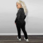 Womens Fall Velour Hoodie Jacket And Pants Sweatsuit Set Winter Lady Jogger Tracksuit 2 Piece Outfits
