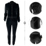 Womens Fall Velour Hoodie Jacket And Pants Sweatsuit Set Winter Lady Jogger Tracksuit 2 Piece Outfits