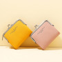 Fashion Solid Color Fold Short Clutch Wallets PU Women Card  Holder Coin Pocket Mini Purse Small Travel  Wallet Ladies