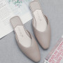 Women Slipper Candy Color Flats Shoes office & career Casual Shoes Square Toe Mules Footwear Spring SummerJelly Slide Slippers