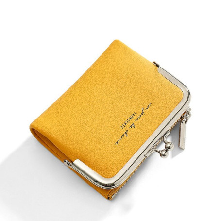 Fashion Solid Color Fold Short Clutch Wallets PU Women Card  Holder Coin Pocket Mini Purse Small Travel  Wallet Ladies