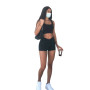 European Design Sexy Women Tracksuit Summer Sleeveless 2 Pieces Clothes Set Female Sporty Suit
