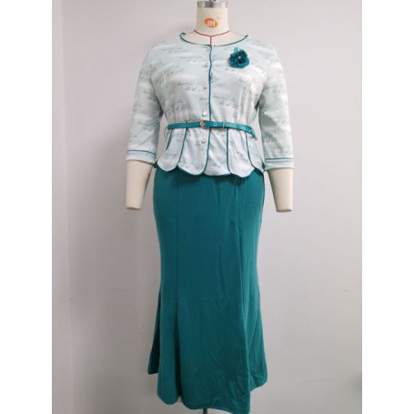 HGTE 2 Pcs Set Christmas African Dresses For Women Dashiki Long Maxi Dress Bazin Riche African Clothing Dresses Africa Clothes