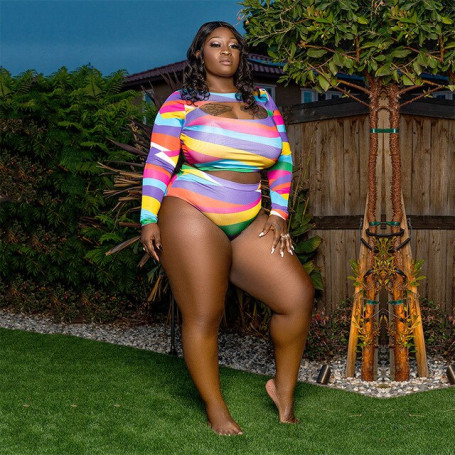 Sexy Hollowed-out Long Sleeve Printed Short T with Tight Shorts, Club Party, Fashionable and Personalized Women Suit