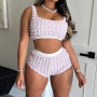 Summer Latest Style Young Suitable Sexy Tracksuits Set Mini Tank Top + Short Pants Skinny Women 2 Piece Set