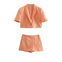 Summer Women Casual Suits 2 piece sets Solid Slim Short Blazers Coats and Shorts Skirt Female Elegant Sweet Clothes