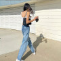 Woman Jeans High Waist Clothes Wide Leg Denim Clothing Blue Streetwear Vintage Quality 2022 Harajuku Straight Pants T3G