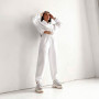 Fleece Sweatshirt Pant Women 2 Piece Set Casual Solid Sweatshirts Top Loose Drawstring Pants Female Suit Spring Lady Outfit