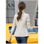 Slim Women's Suit Short Plaid Coat Women's Spring and Summer Blouse Chic and Elegant Woman Jacket Female Oversize