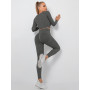 Yoga Sets Women Gym Clothes Seamless Workout Sportswear Yoga Pants Fitness Long Sleeve Crop Top High Waist Leggings Sports Suits