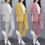 Women's Summer Loose Thin Blazer Coat Pants Two Piece  Fall New Casual Suit Trousers Set Korean Elegant Tracksuit Pantsuit